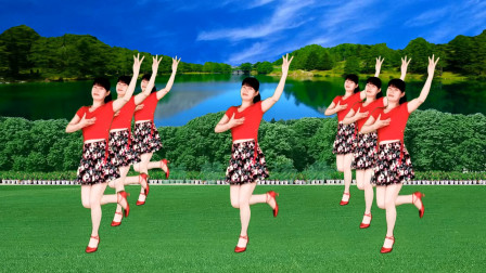 益馨广场舞 健身舞 过河 潘长江老师的经典歌曲 动感舞步真好看